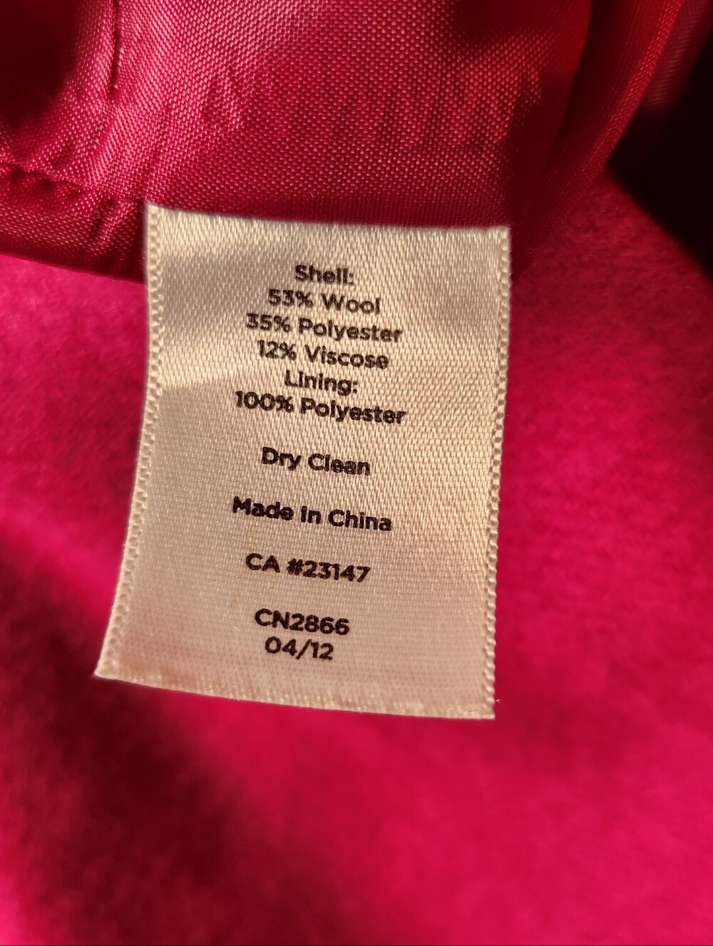 Talbots Sz 14 Hot Pink Wool Blend A-line Skirt - Picture 5 of 7
